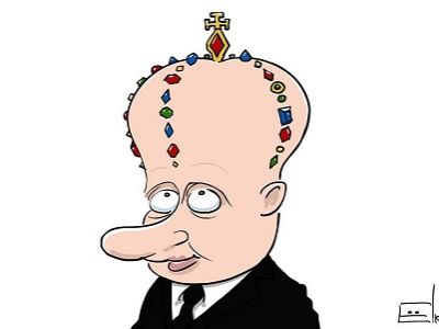 Путин — монарх. Карикатура: С. Елкин