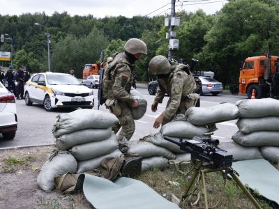 Попытка баррикадирования в Подмосковье во время мятежа "Вагнера", 24.06.23. Фото: t.me